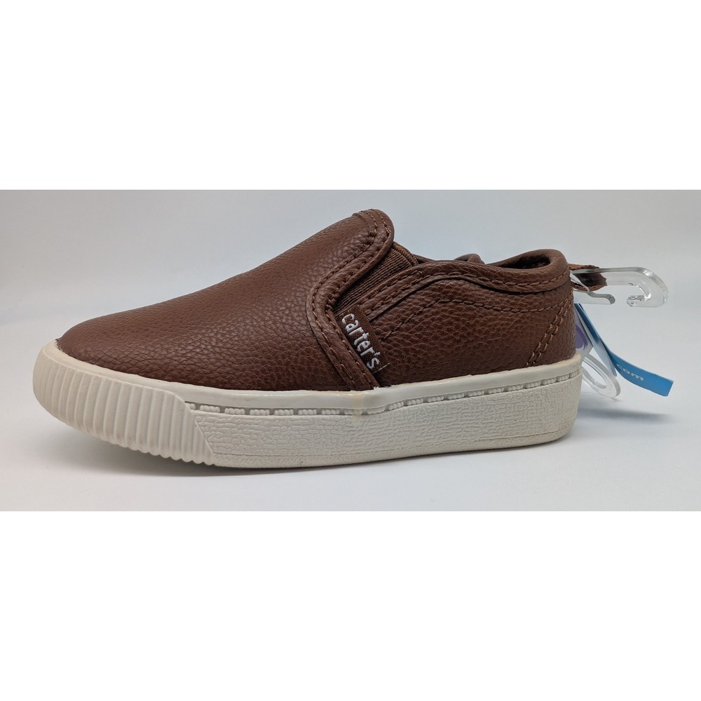Carter's Slip On Ricky Shoe Toddler Boy's Size 6 Brown Boat Shoe Loafers Easy On - Picture 2 of 6